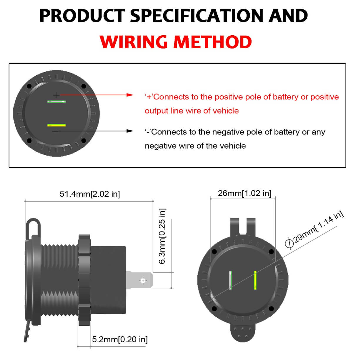 5.8A Dual USB Aluminium Power Adapter QC 3.0 USB outlet power socket charger