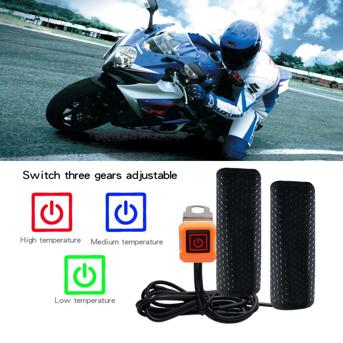 Anti-Slip and Waterproof Grips Warmer Kit Intelligent Control Heater Kit with Fuse
